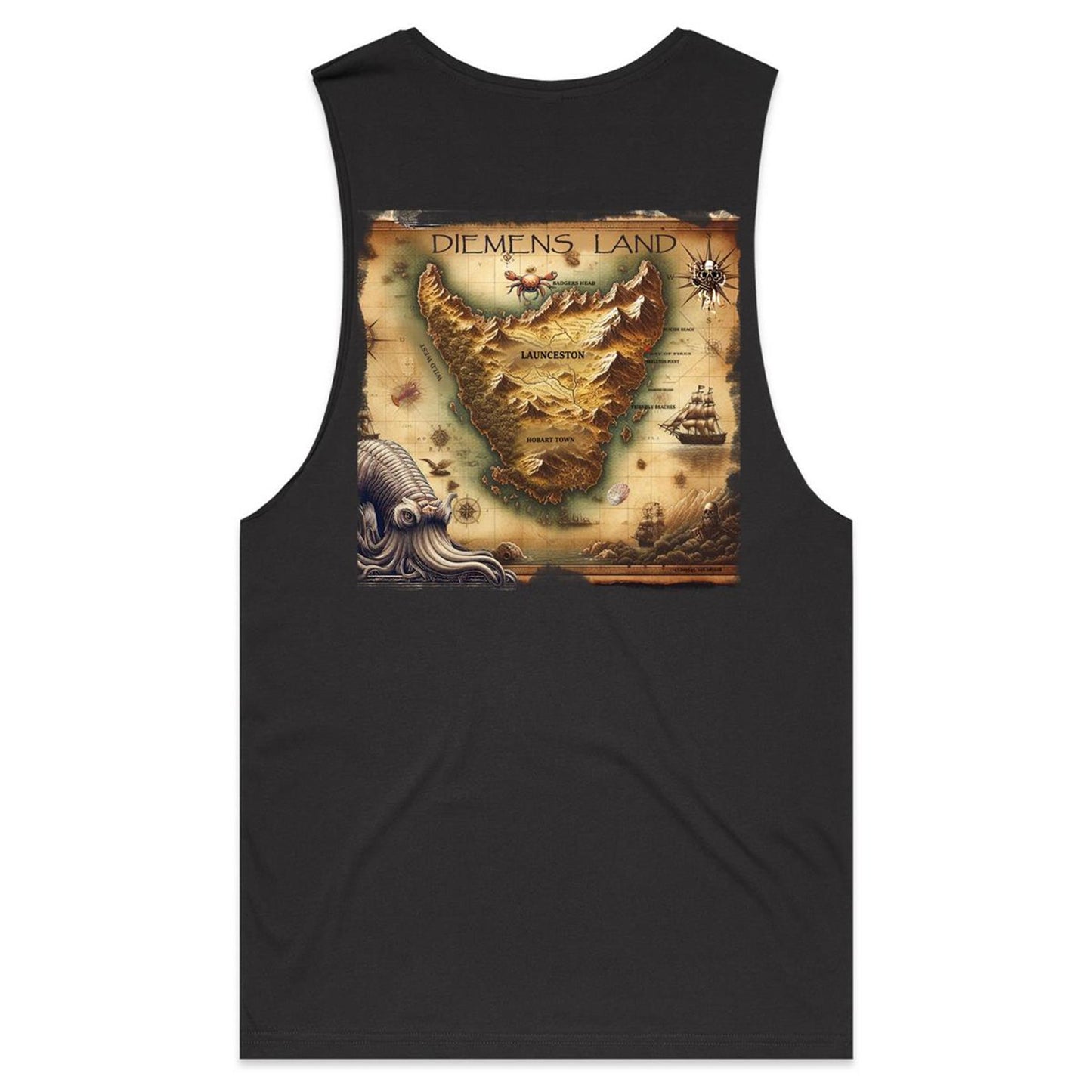 MAP OF TASSIE - Mens Tank Top Tee