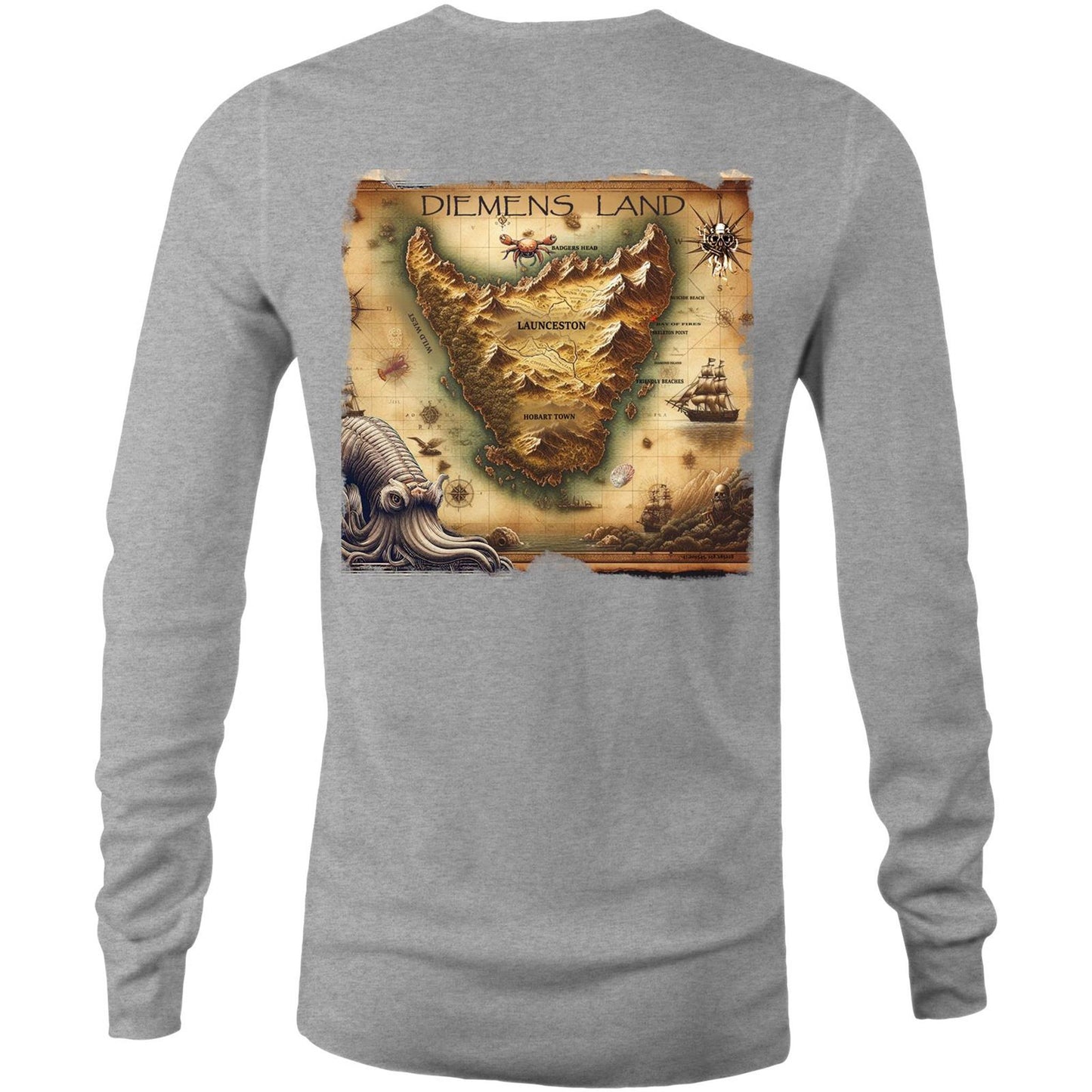 MAP OF TASSIE - Mens Long Sleeve T-Shirt